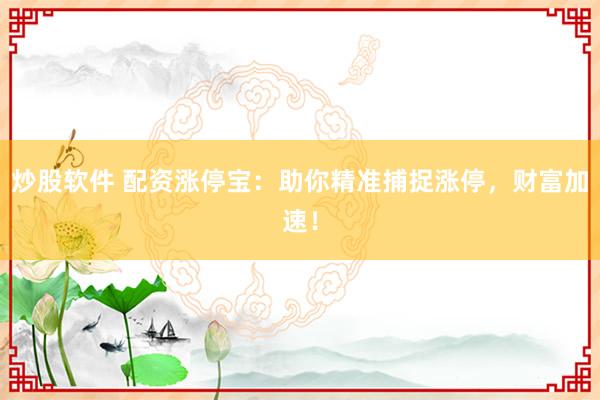 炒股软件 配资涨停宝:助你精准捕捉涨停,财富加速!