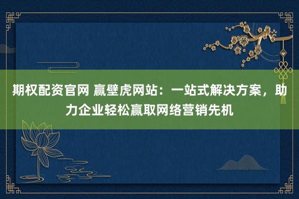 期权配资官网 赢壁虎网站：一站式解决方案，助力企业轻松赢取网络营销先机