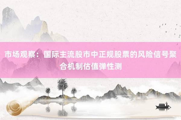 市场观察：国际主流股市中正规股票的风险信号聚合机制估值弹性测