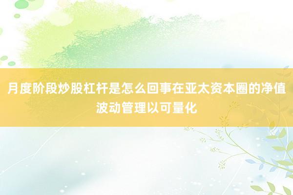 月度阶段炒股杠杆是怎么回事在亚太资本圈的净值波动管理以可量化