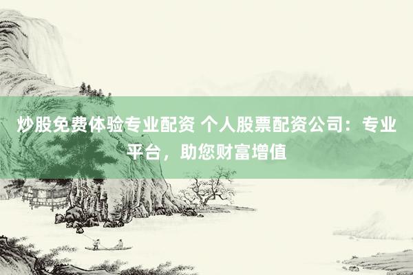 炒股免费体验专业配资 个人股票配资公司：专业平台，助您财富增值