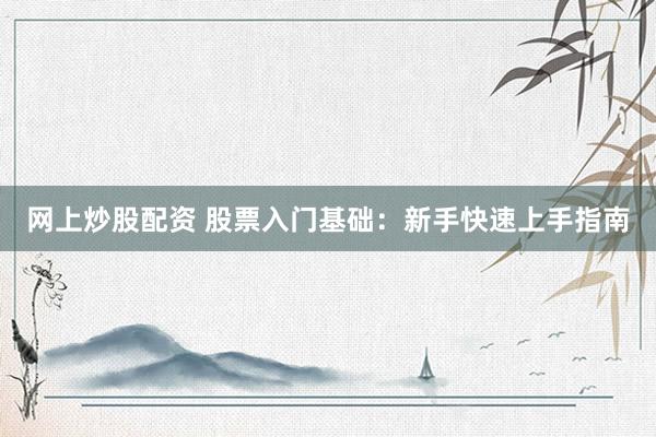 网上炒股配资 股票入门基础：新手快速上手指南