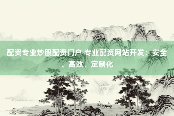 配资专业炒股配资门户 专业配资网站开发：安全、高效、定制化